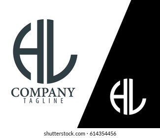 Initial Letter HL With Linked Circle Logo