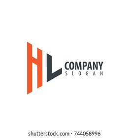 Initial Letter HL Linked Triangle Design Logo