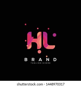 Initial letter HL logo with colorful background, letter combination logo design for creative industry, web, business and company. - Vector