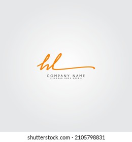 Initial Letter HL Logo - Hand Drawn Signature Logo