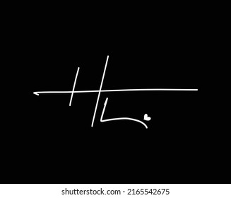 Initial Letter HL Logo - Handwritten Signature Logo