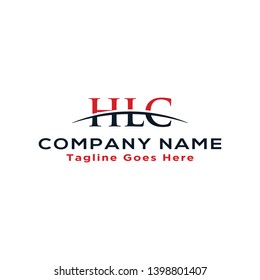 Initial letter HLC, overlapping movement swoosh horizon logo company design inspiration in red and dark blue color vector