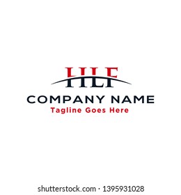 Initial letter HLF, overlapping movement swoosh horizon logo company design inspiration in red and dark blue color vector