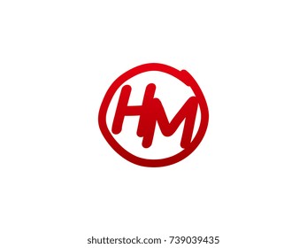 The initial letter HM handwritten logo