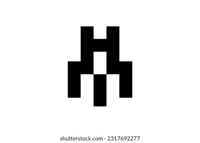 Initial Letter HM Logo Design Vector 