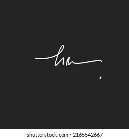 Initial Letter hm Logo - Handwritten Signature Logo