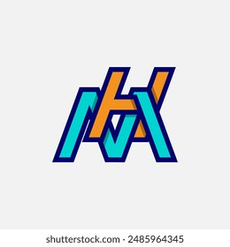 Letra inicial HM o MH Logo, Monograma Logo letra H con combinación M, diseño logo elemento de Plantilla, Ilustración vectorial