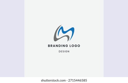 Plantilla de Vector de diseño de logotipo HM o MH 