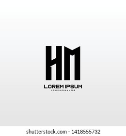 Initial letter HM minimalist art logo vector