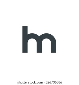 Initial Letter HM Rounded Lowercase Logo Black