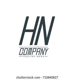 Initial Letter HN Design Logo