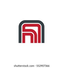 Initial Letter HN FA FI HI Linked Design Logo