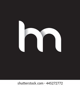 initial letter hn, letter hm, modern linked circle round lowercase logo white black
