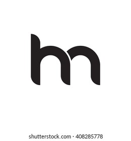 initial letter hn linked circle lowercase monogram logo black