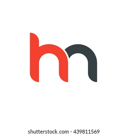 initial letter hn linked round lowercase logo red