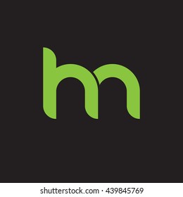 initial letter hn linked round lowercase logo green