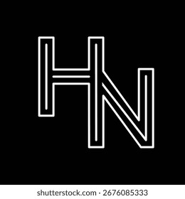 Letra inicial HN logo design 