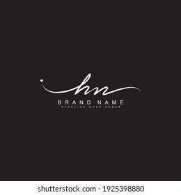 Initial Letter HN Logo - Handwritten Signature Logo