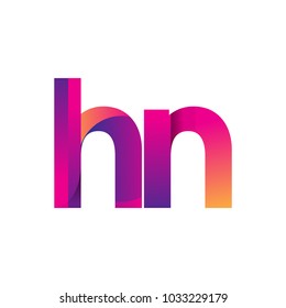 Initial Letter HN Logo Lowercase, magenta and orange, Modern and Simple Logo Design.