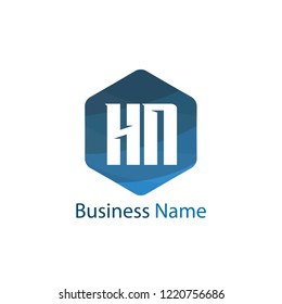 Initial Letter HN Logo Template Design