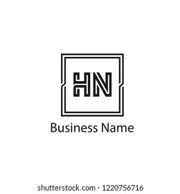 Initial Letter HN Logo Template Design