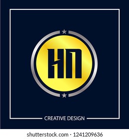 Initial Letter HN Logo Template Design