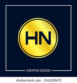 Initial Letter HN Logo Template Design