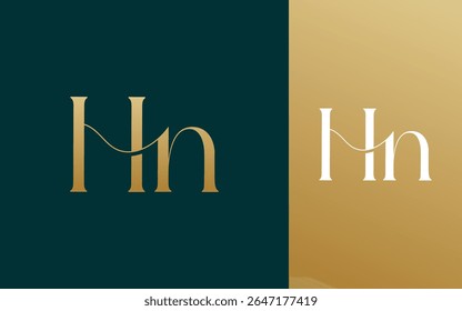 Anfangsbuchstabe HN NH-Logo-Design, Vektorgrafik für Paar, Hochzeit und Geschäft