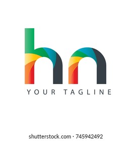 Initial Letter HN Rounded Design Logo