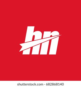 initial letter hn white logo in red background