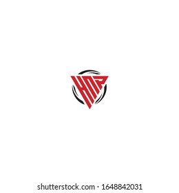 Initial Letter HNP triangle monogram cool modern logo