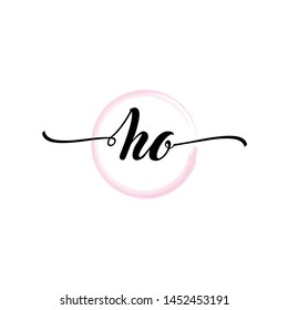 Initial letter HO beautiful handwriting logo vector template
