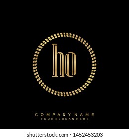 Initial letter HO beautiful handwriting logo vector template