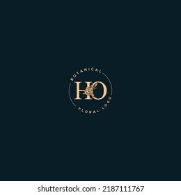 Initial letter ho floral vector icon