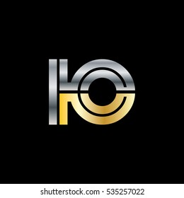Initial Letter HO HC IO IC Linked Design Logo Silver Gold