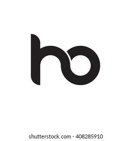 initial letter ho linked circle lowercase monogram logo black
