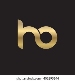 initial letter ho linked circle lowercase logo gold black background