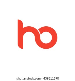 initial letter ho linked round lowercase logo red