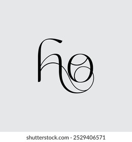 Initial letter ho logo design