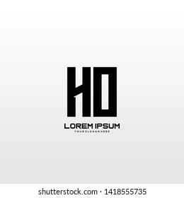 Initial letter HO minimalist art logo vector
