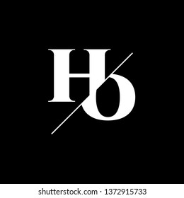 Initial Letter HO Monogram Sliced. Logo template isolated on black background