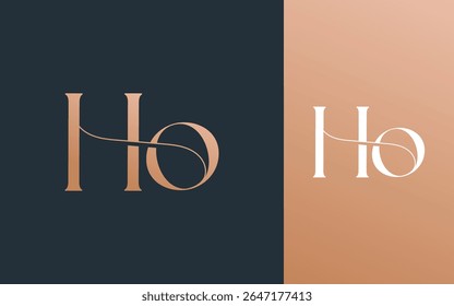 Letra inicial HO OH logotipo design vetor ilustração para casal, casamento e negócios