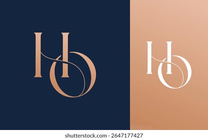 Letra inicial HO OH logotipo design vetor ilustração para casal, casamento e negócios