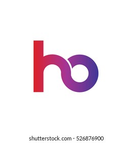Initial Letter HO Rounded Lowercase Logo Red Purple