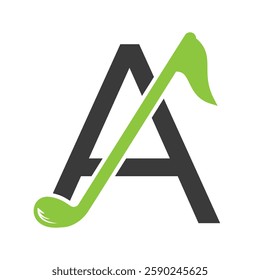 Initial Letter A Hockey Logo Concept With Hockey Stick Symbol Vector Template