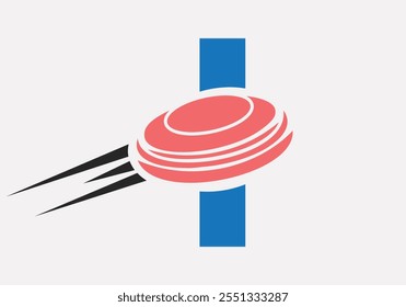 Initial Letter I Hockey Puck Logo Vector Template