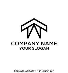 Initial letter AT Home Logo template