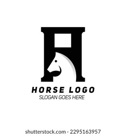 Initial letter A with horse shape logo design Vector
