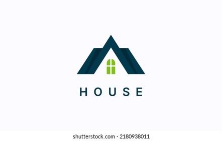 Initial Letter A with House Logo. Usable for Architect, Real Estate, House, Apartment, Business and Branding Company Logos. Flat Vector Logo Design Template Element.