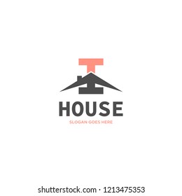 Initial Letter I House Real Estate Logo Design 